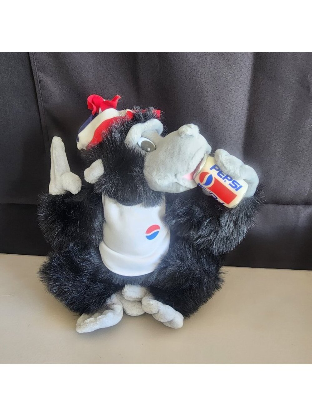 Vintage 1996 Pepsi Advertising Plush Gorilla Nanco - Black Stuffed Animal...